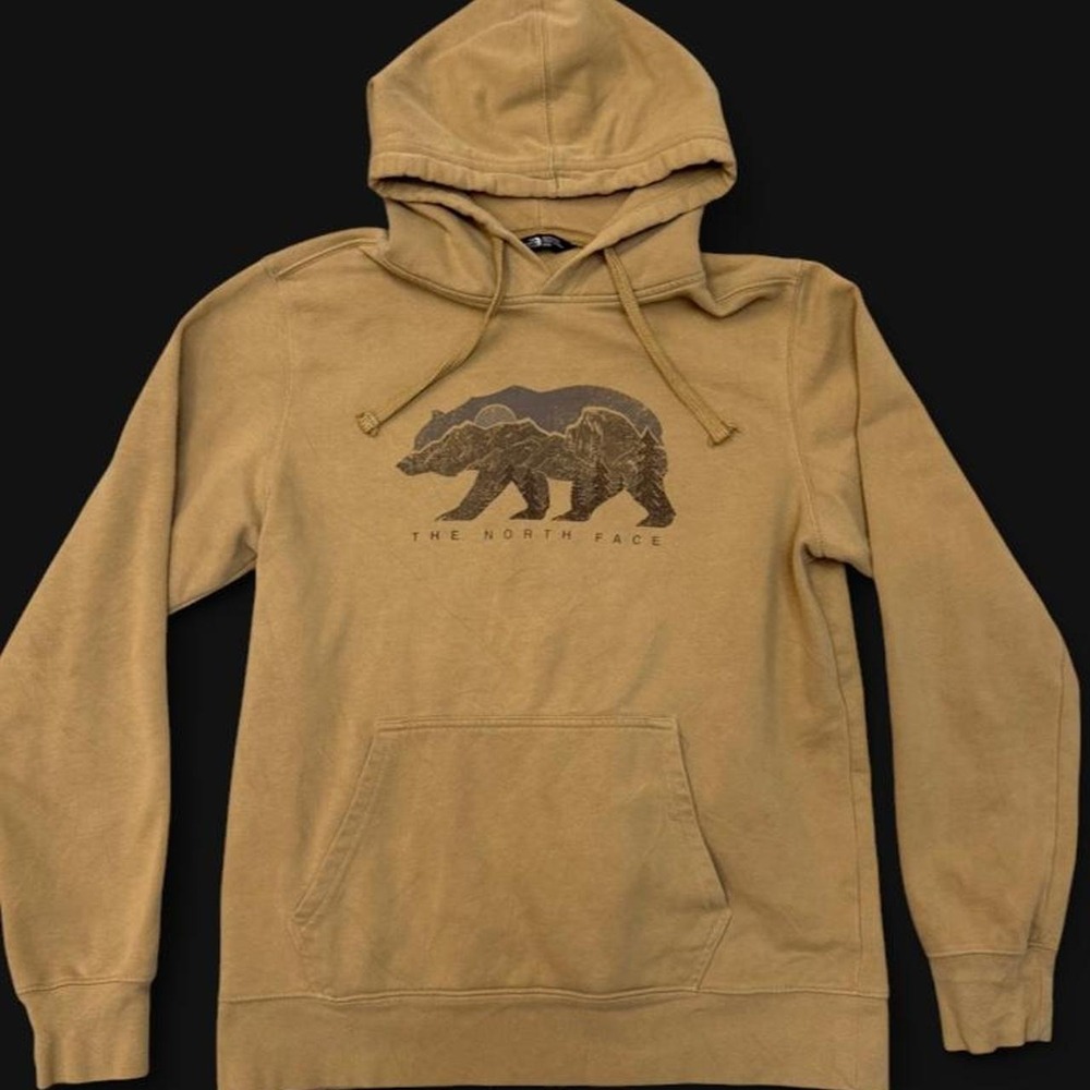 The North Face Men's Mountain Bear Graphic Pullover Hoodie – Tan / Khaki Medium